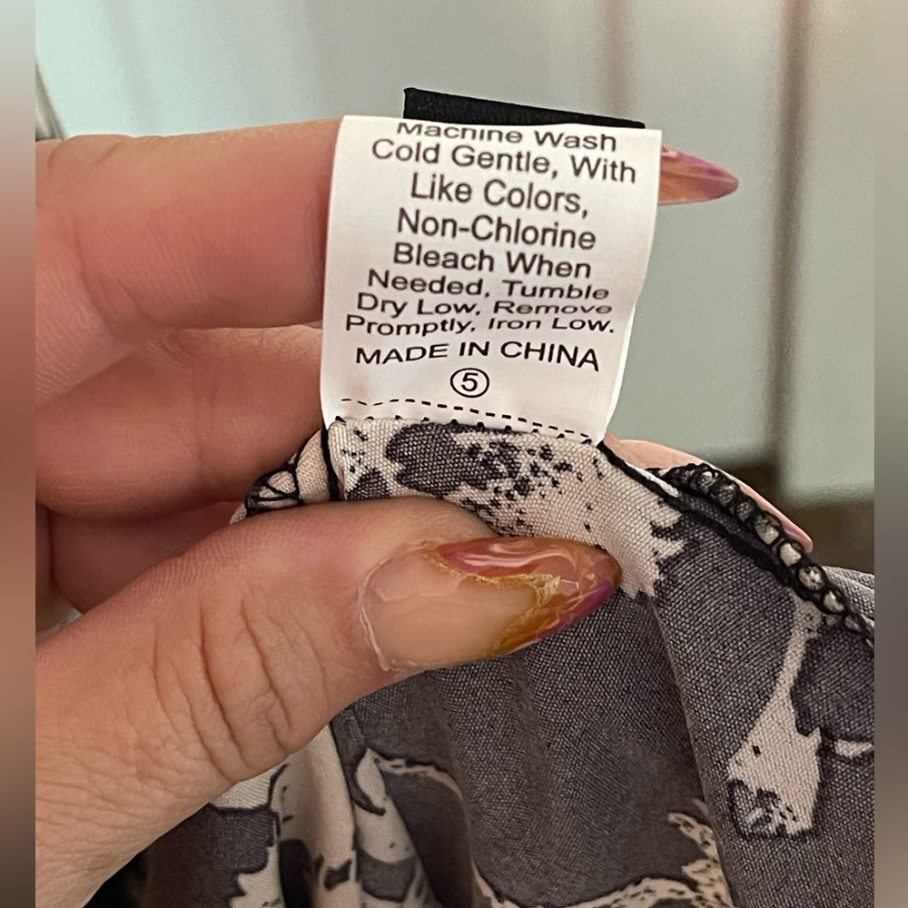 SHEIN Plus Floral Print Surplice Neck Cami Dress Black and White Multi NWOT 1XL - Picture 7 of 10